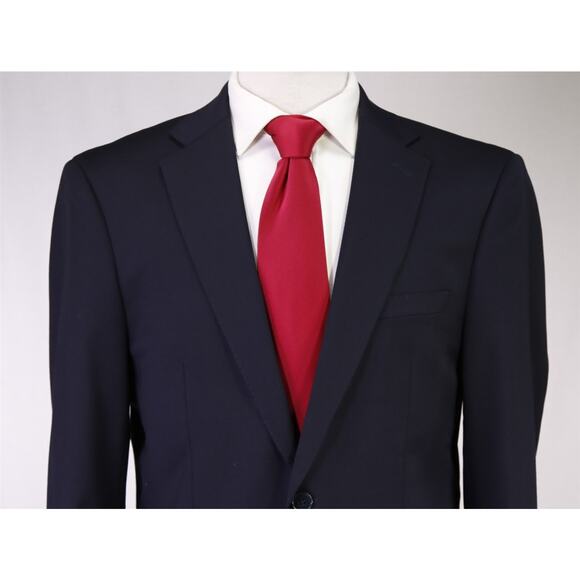 Calvin Klein Men's Solid Navy Blue 2-Btn Wool Stretch Suit 40R - Picture 3 of 10